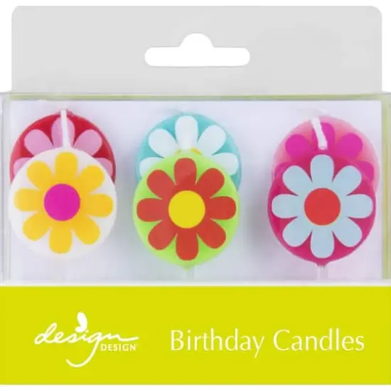 Design Design Groovy Flowers Specialty Birthday Candles Set {1}