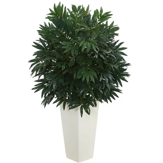 3ft. Double Bamboo Palm Tree in White Tower Vase {1}