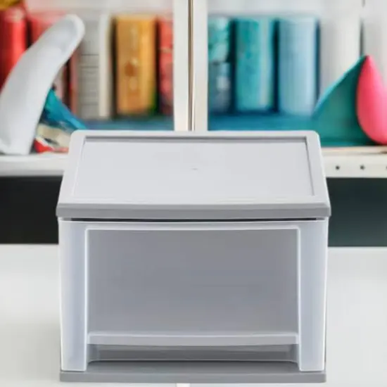 Iris&reg; 17qt. Gray Stacking Drawer, 3 Pack {7}