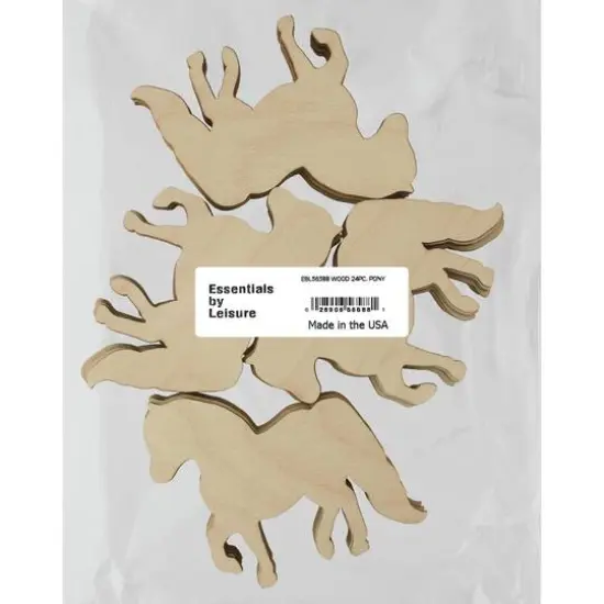 Essentials by Leisure Arts 24 Pack 4.25" x 3" Pony Flat Wood Shape {1}