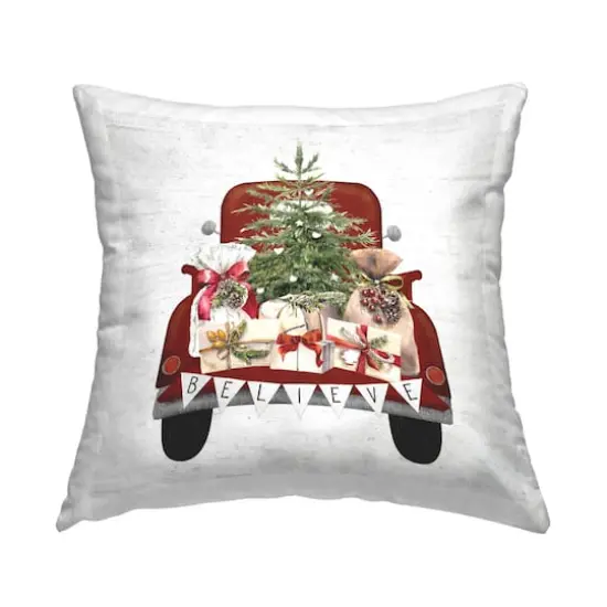 Stupell Industries Believe Christmas Gifts Truck Throw Pillow {1}