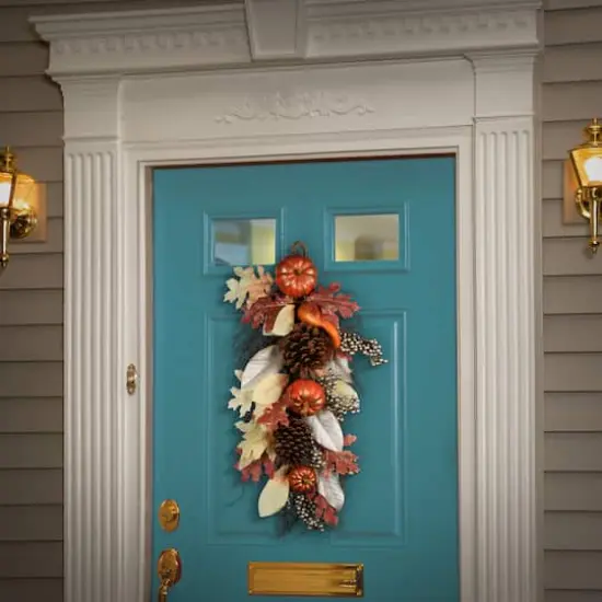 24" Harvest Maple Leaf Teardrop Swag {3}