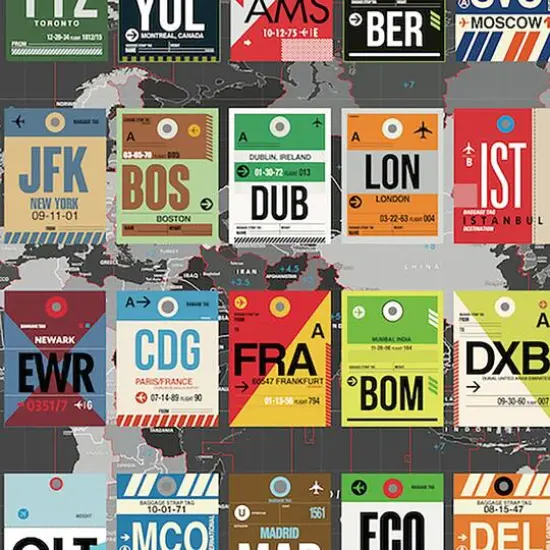 Hart Puzzles World's Airport Luggage Tags by O.W. Lawrence 1,000 Piece Jigsaw Puzzle {5}