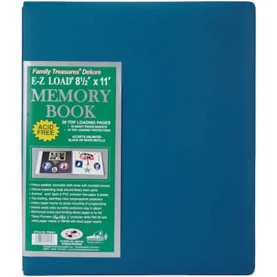 Pioneer® Family Treasures® Deluxe Fabric Post Bound Album, 12" x 15" Seabreeze Blue {1}