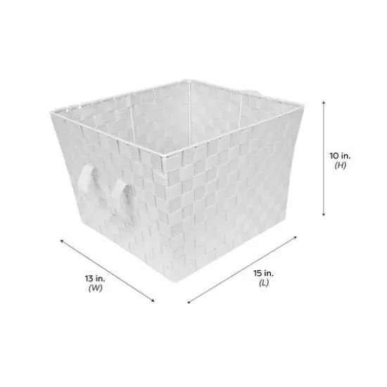 Simplify Large Woven Storage Bin Gray {9}