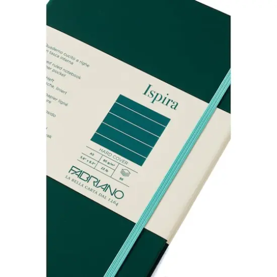Fabriano&reg; Ispira A5 Lined Hardcover Notebook Green {7}