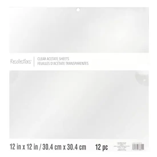 Clear Acetate Sheets by Recollections&trade;, 12" x 12" {1}