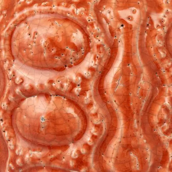 Hello Honey&reg; 9" Coral Crackle Glaze Embossed Terra Cotta Footed Vase Planter {10}