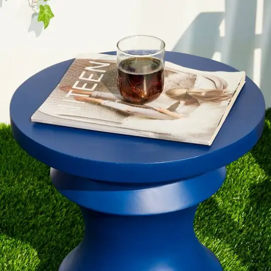 Glitzhome&reg; 18" Multifunctional Chess Garden Stool Blue {6}