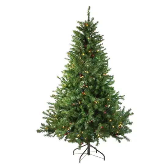 5ft. Pre-Lit Canadian Pine Artificial Christmas Tree, Multicolor Lights {1}