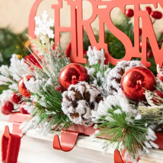 Glitzhome&reg; 14.5" Merry Christmas Metal Stocking Holder {5}