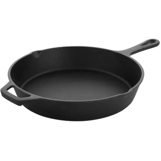 MegaChef 10" Round Black Preseasoned Cast Iron Frying Pan {1}