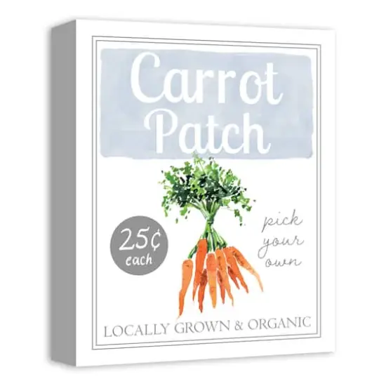 Carrot Patch Sign 1 11" x 14" Canvas Wall Art {3}