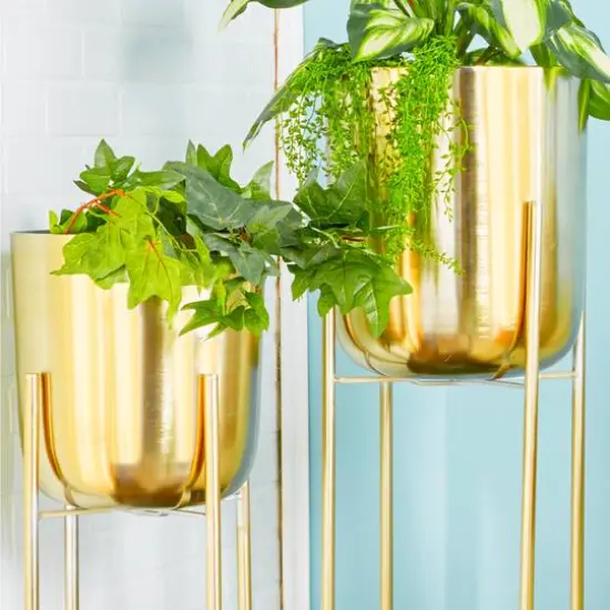 CosmoLiving by Cosmopolitan Gold Metal Glam Planter Set, 39" & 46" {6}