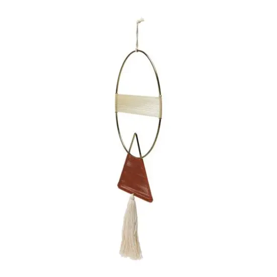 Hello Honey&reg; Geometric Metal & Cotton Wall Hanging with Tassel {6}
