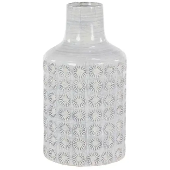 CosmoLiving by Cosmopolitan 14" Gray Porcelain Coastal Style Vase {1}