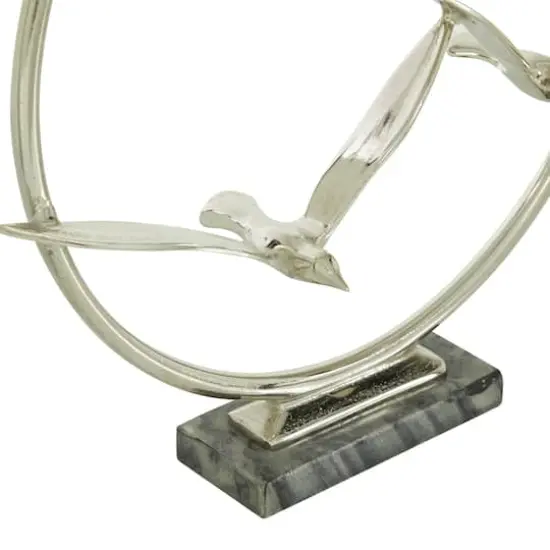 Silver Aluminum Modern Sculpture, Bird 18" x 19" x 5" {5}