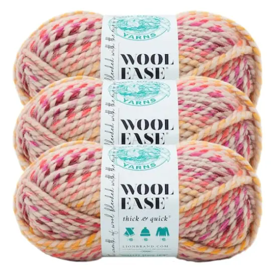 3 Pack Lion Brand&reg; Wool-Ease&reg; Thick & Quick&reg; Prints & Stripes Yarn Spice Market {1}
