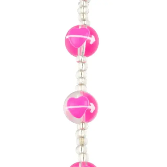 Pink Heart Painted Glass Beads, 11mm by Bead Landing&trade; {1}