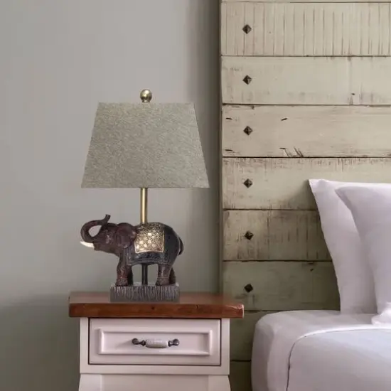 Lalia Home 20.5" Elephant Table Lamp with Fabric Shade {6}