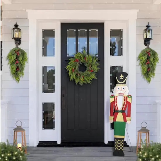 Glitzhome&reg; 60" Christmas Wooden Traditional Nutcracker Porch Decor {6}