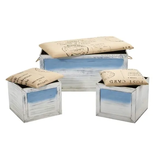 Ocean Breeze Storage Boxes, Bench and Seating Set {4}