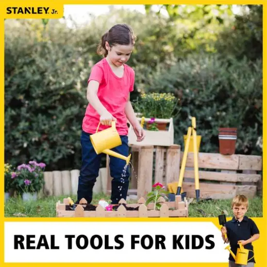 Red Toolbox Stanley Jr 4-Piece Garden Hand Tool Set With Gloves {5}