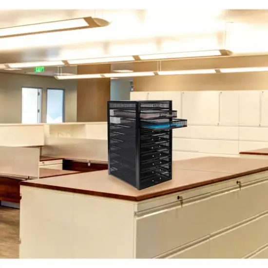 Mind Reader Black 10-Compartment Mesh Desk Organizer {3}