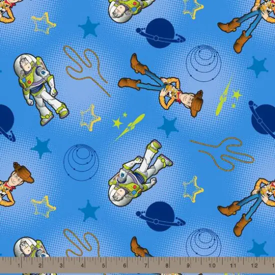 Disney&reg; Pixar Toy Story Buzz & Woody Blue Cotton Fabric {3}