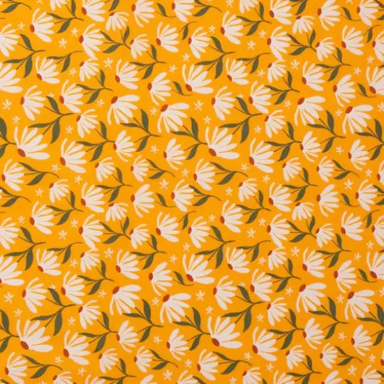 SINGER Coneflowers on Orange Cotton Fabric {1}