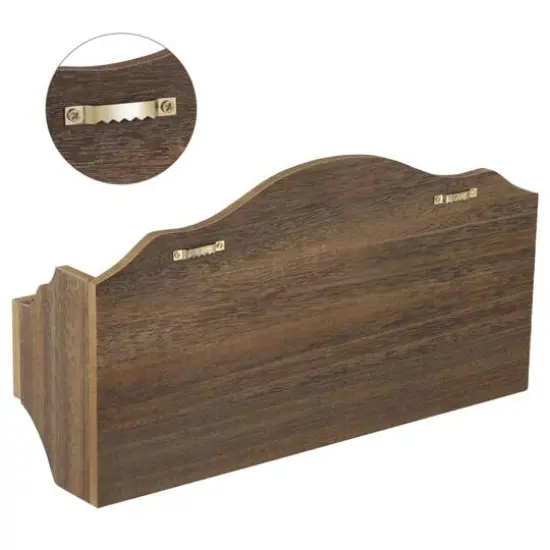 NEX&trade; Wooden Wall-Mounted Mail Sorter Hanging Rack with 3 Double Key Hooks {4}