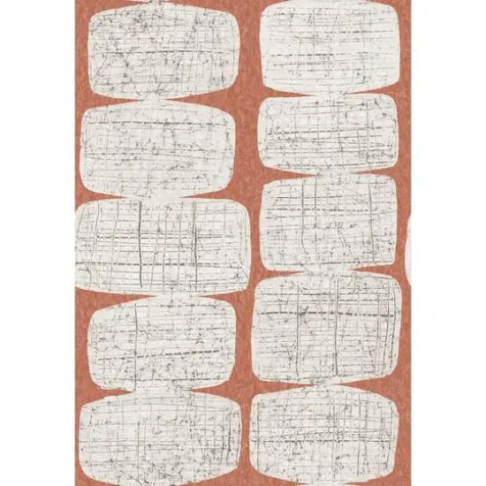 RoomMates Mid-Century Beads Peel & Stick Wallpaper Orange, White {2}