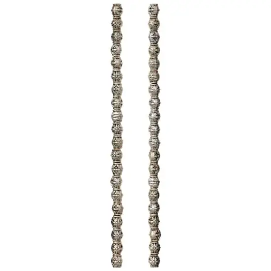 Antique Silver Carved Flower Tube Beads, 7mm by Bead Landing&trade; {4}