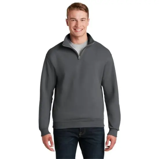 JERZEES® NuBlend® 1/4-Zip Cadet Collar Sweatshirt Charcoal Grey {4}