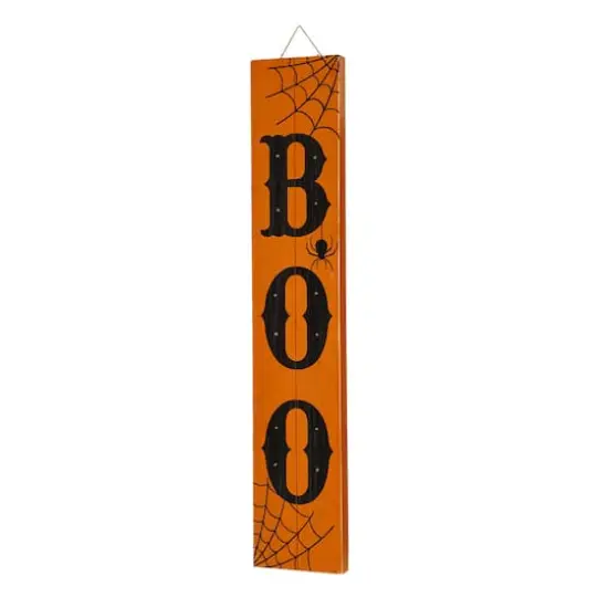Glitzhome&reg; 42" Lighted Halloween BOO Porch Sign {5}