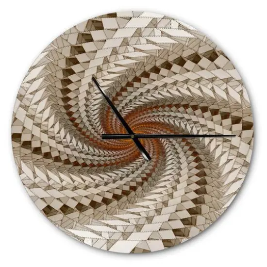 Designart White Fractal Spiral Pattern Modern Wall Clock {1}