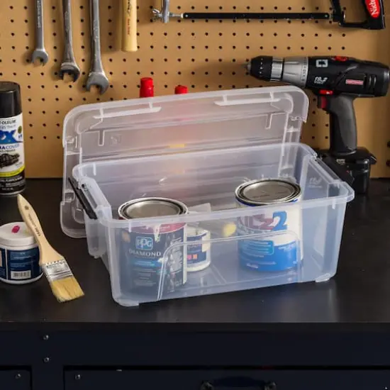 IRIS&reg; 13.5qt. Buckled Clear Boxes with Clear Buckle Lids, 6ct. {19}