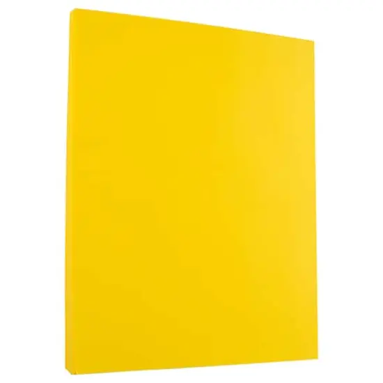 JAM Paper Brite Hue 8.5" x 11" 24lb. Recycled Colored Paper, 100 Sheets Yellow {1}