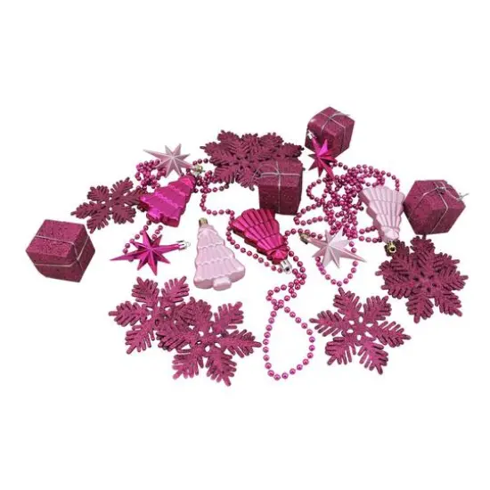 125ct. Bubblegum Pink Shatterproof 4-Finish Christmas Ornaments {4}