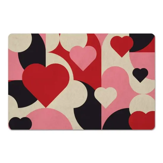 Mid Mod Heart Pattern Floor Mat {1}