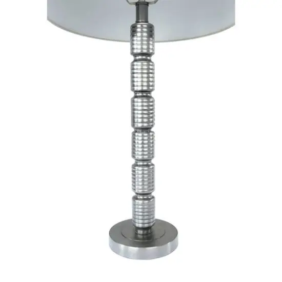 Hello Honey&reg; 28.7" Faceted Aged Pewter Metal Column Table Lamp {7}