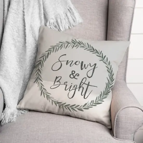 Snowy and Bright 18x18 Throw Pillow {3}