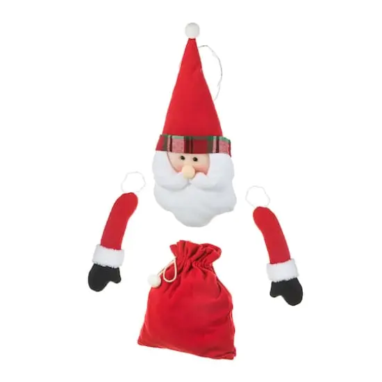 Glitzhome&reg; 20" Jumbo Christmas Fabric Santa Ornament Set {1}