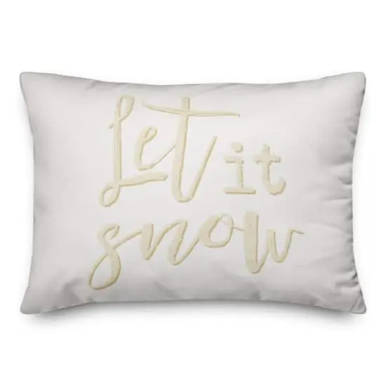 Cream Let It Snow Throw Pillow {1}