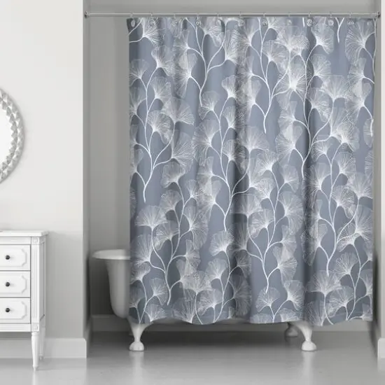 Gingko Shower Curtain Slate {3}