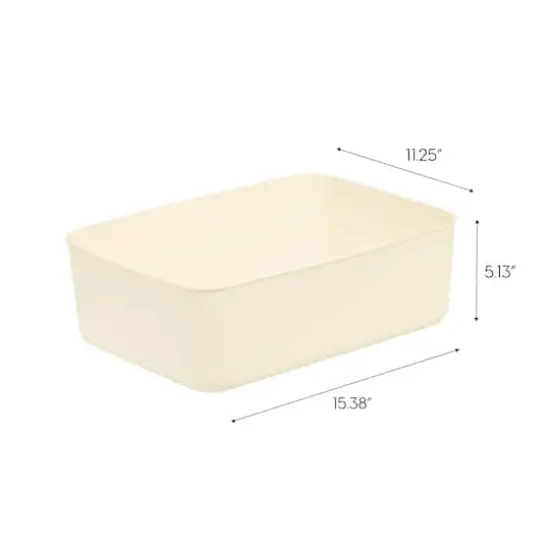 IRIS&reg; Medium Cream Nestable Storage Organizer Bins, 4ct. {5}