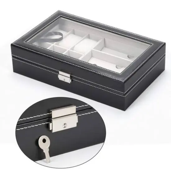 Midnight Black Dark Jewelry Watch Box {5}