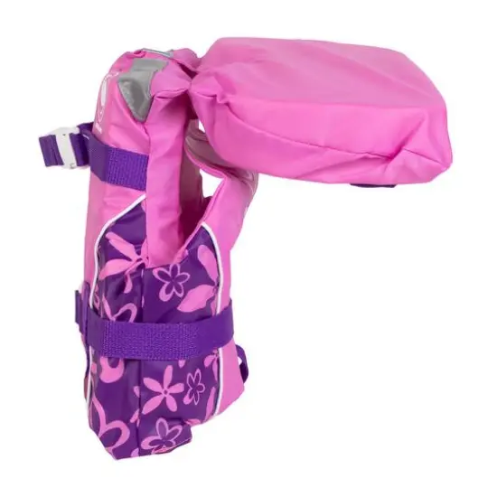 Swim Central 20" Pink & Purple Floral Girl Infant Life Jacket Vest with Handle {3}