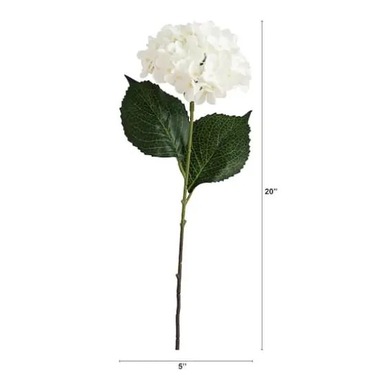 20" White Hydrangea Flower Stems, 3ct. {8}