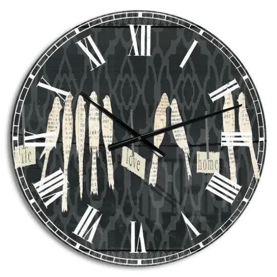 Designart French Bird Flea Market II Wall Clock {1}